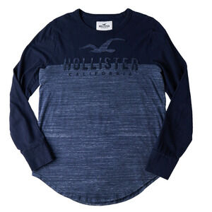 Hollister Men’s XS Long Sleeve Shirt Navy 100 Cottons 2010 Mall-Core Preppy Surf